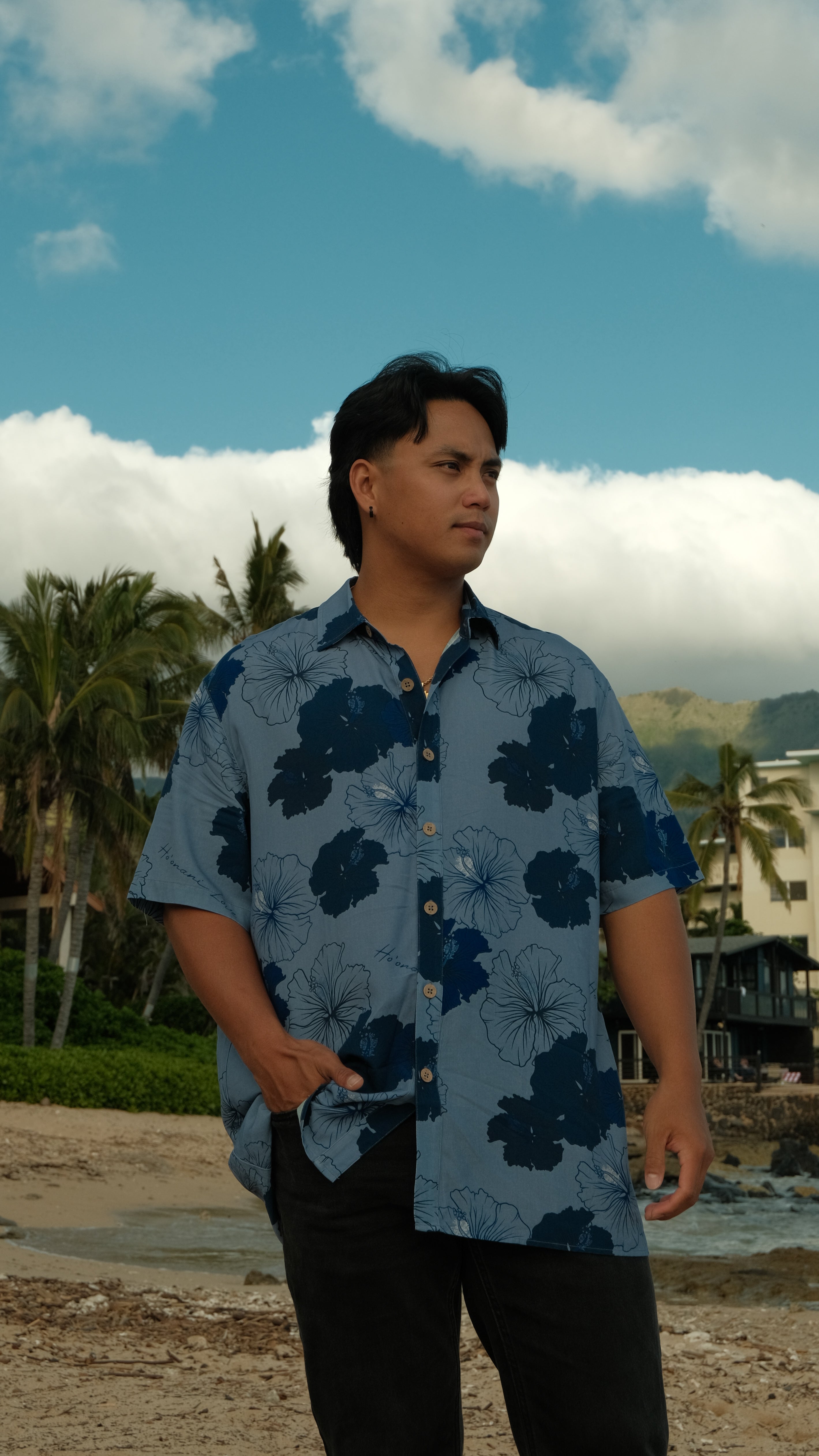 Lopaka Aloha Shirt - Hibiscus Blue – HO`ONANI LOVE